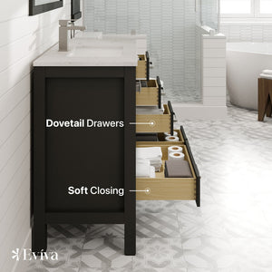 London 38 in. Espresso Single Sink Bath Vanity with Carrara Quartz Top and Undermount Porcelain Sink