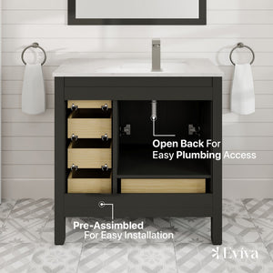 London 38 in. Espresso Single Sink Bath Vanity with Carrara Quartz Top and Undermount Porcelain Sink