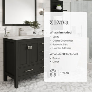 London 38 in. Espresso Single Sink Bath Vanity with Carrara Quartz Top and Undermount Porcelain Sink