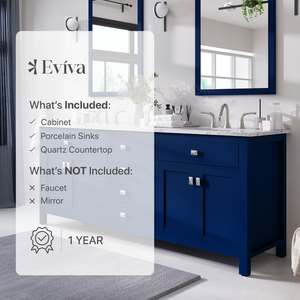 Artemis 72 in. Blue Double Sink  Bath Vanity with Engineered Top and Undermount Porcelain Sinks