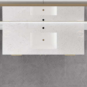 Curio 48 in. Dark Blue Single Sink Bath Vanity with Carrara Quartz Top and Undermount Porcelain Sink