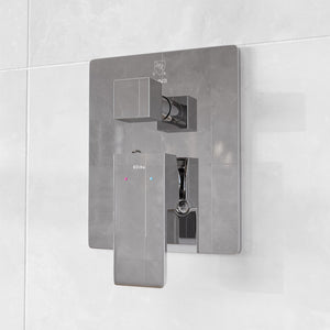 Eviva Edge Shower System with Slide Bar Hand-Shower and Thermostatic Valve in Chrome