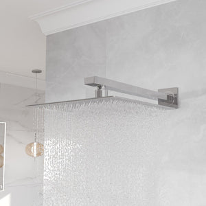 Eviva Edge Shower System with Slide Bar Hand-Shower and Thermostatic Valve in Chrome