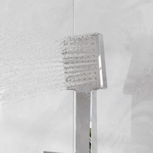 Eviva Edge Shower System with Slide Bar Hand-Shower and Thermostatic Valve in Chrome