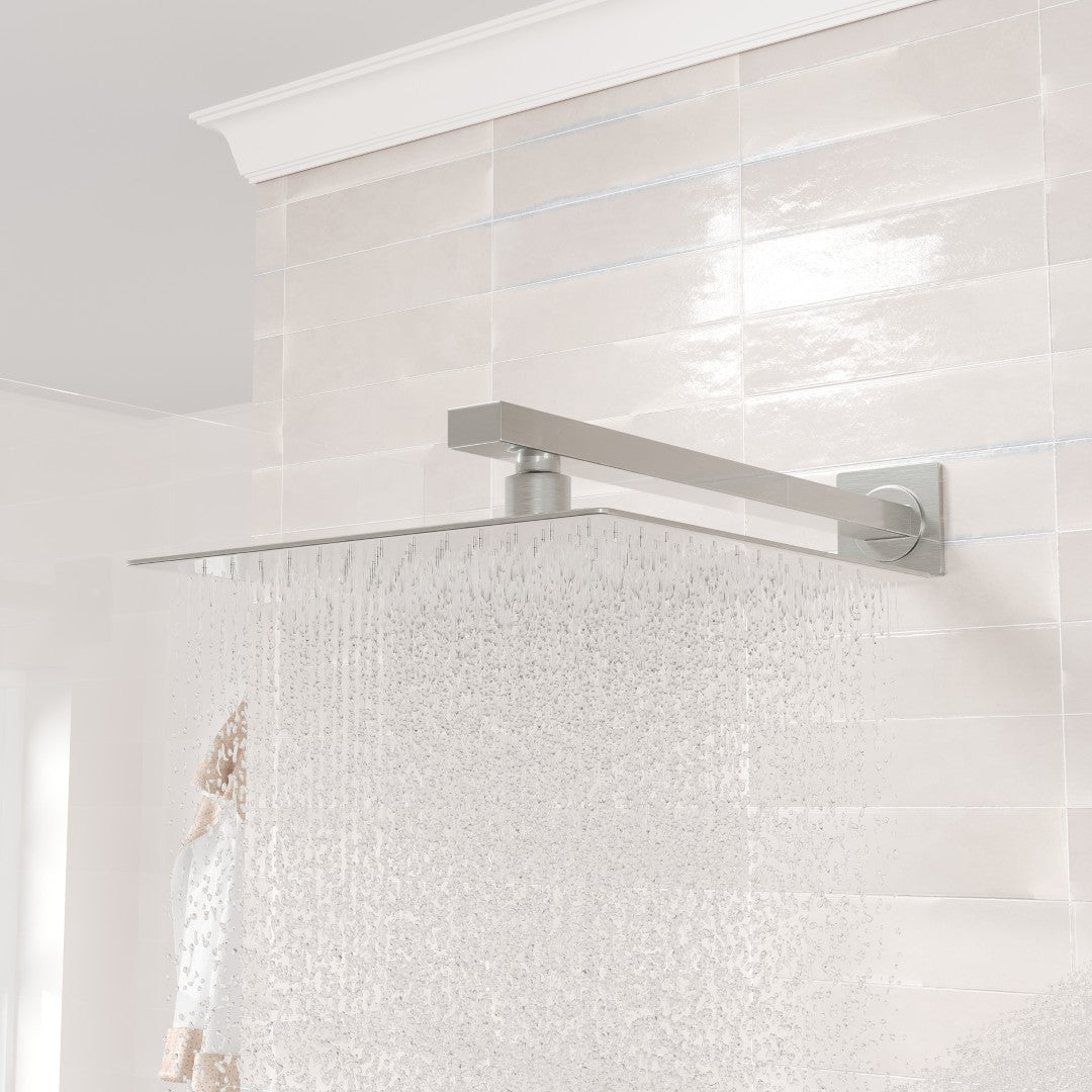 Eviva Edge Shower System with Slide Bar Hand-Shower and Thermostatic Valve in Brushed Nickel