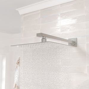 Eviva Edge Shower System with Slide Bar Hand-Shower and Thermostatic Valve in Brushed Nickel