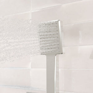Eviva Edge Shower System with Slide Bar Hand-Shower and Thermostatic Valve in Brushed Nickel