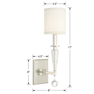 Paxton 1 Light Aged Brass Sconce 8101-AG