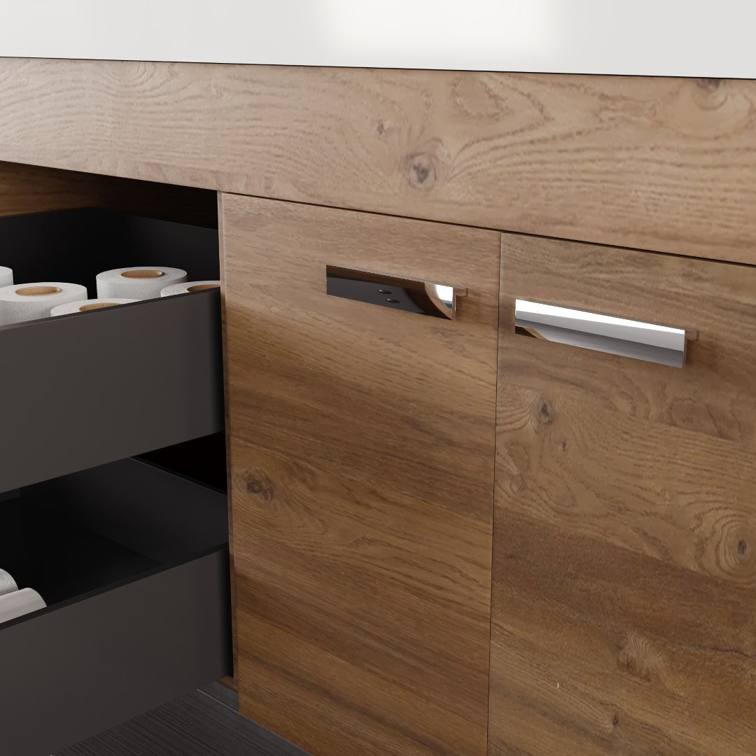 Lugano 60 in. Natural Oak Wall Mount Double Sink  Bath Vanity with Acrylic Top and Integrated Sinks
