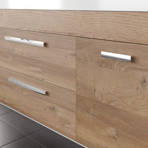 Lugano 72 in. Natural Oak Wall Mount Double Sink  Bath Vanity with Acrylic Top and Integrated Sinks
