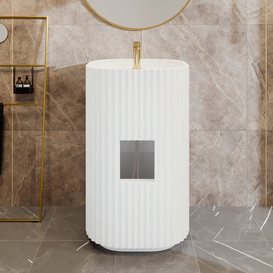 Eviva Haven 20" Solid Surface Pedestal Sink