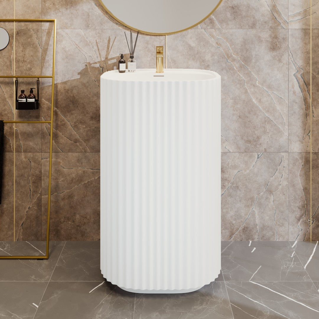Eviva Haven 20" Solid Surface Pedestal Sink