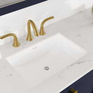 Aberdeen 84 in. Blue Double Sink  Bath Vanity with Carrara Quartz Top and Undermount Porcelain Sinks