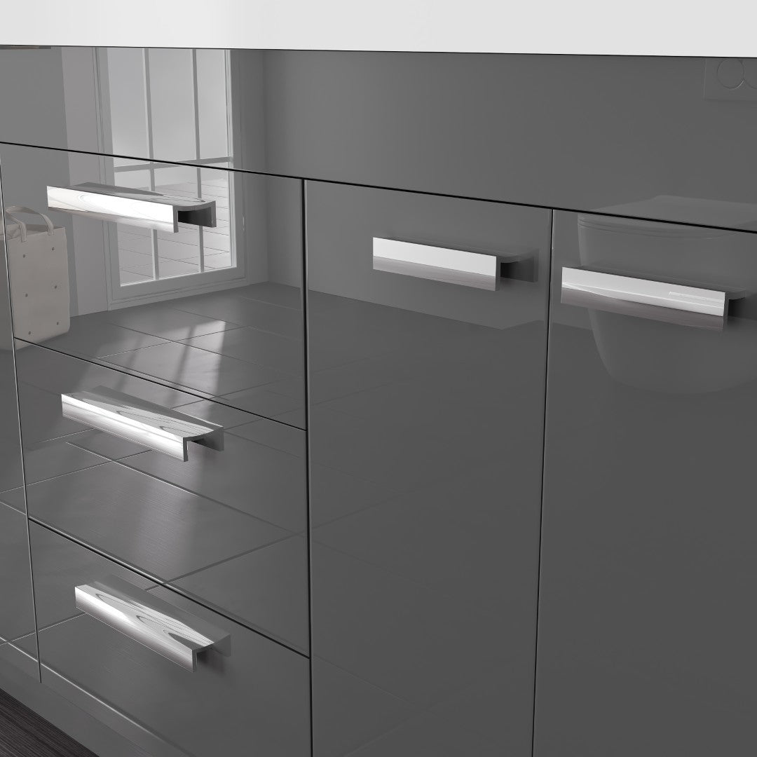 Lugano 60 in. Gray Single Sink Bath Vanity with Acrylic Top and Integrated Sink