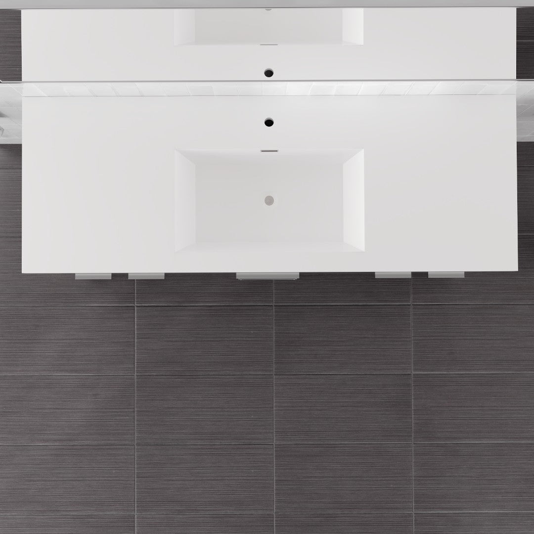 Lugano 60 in. Gray Single Sink Bath Vanity with Acrylic Top and Integrated Sink