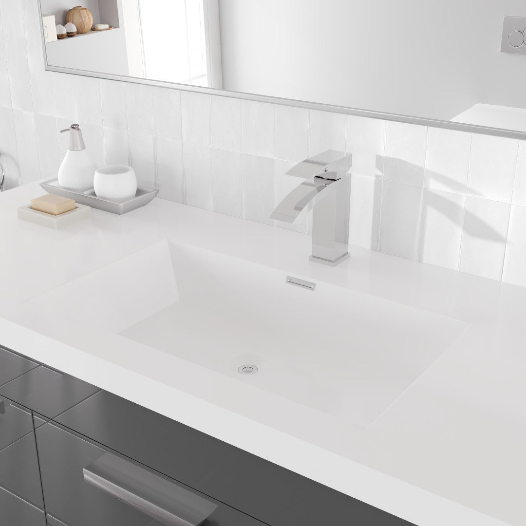 Lugano 60 in. Gray Single Sink Bath Vanity with Acrylic Top and Integrated Sink