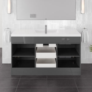 Lugano 60 in. Gray Single Sink Bath Vanity with Acrylic Top and Integrated Sink