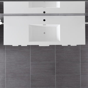 Lugano 60 in. White Single Sink Bath Vanity with Acrylic Top and Integrated Sink