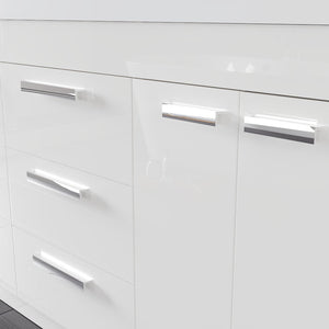Lugano 60 in. White Single Sink Bath Vanity with Acrylic Top and Integrated Sink
