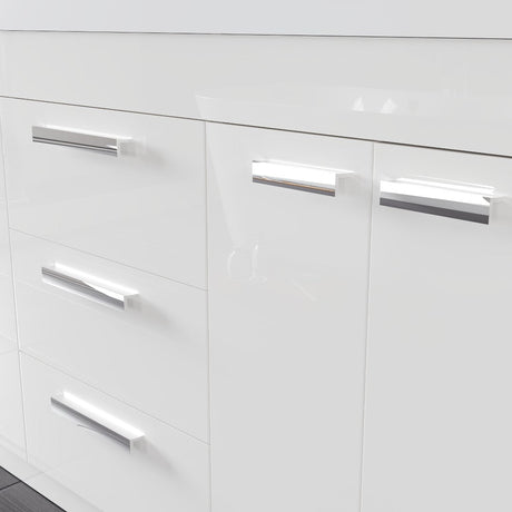Lugano 60 in. White Single Sink Bath Vanity with Acrylic Top and Integrated Sink