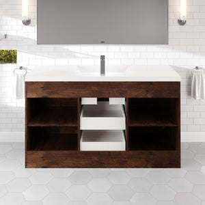 Lugano 60 in. Rosewood Single Sink Bath Vanity with Acrylic Top and Integrated Sink