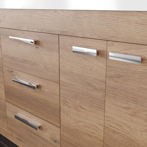 Lugano 60 in. Natural Oak Single Sink Bath Vanity with Acrylic Top and Integrated Sink
