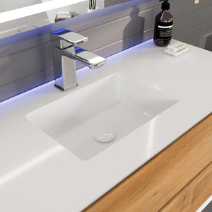 Vienna 48 in. Oak Wall Mount Single Sink Bath Vanity with Acrylic Top and Integrated Sink
