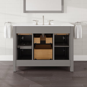 Artemis 42 in. Gray Single Sink Bath Vanity with Engineered Stone Top and Undermount Porcelain Sink