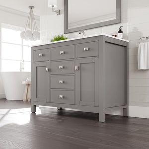 Artemis 42 in. Gray Single Sink Bath Vanity with Engineered Stone Top and Undermount Porcelain Sink
