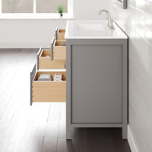 Artemis 42 in. Gray Single Sink Bath Vanity with Engineered Stone Top and Undermount Porcelain Sink