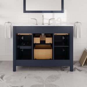 Artemis 42 in. Blue Single Sink Bath Vanity with Engineered Stone Top and Undermount Porcelain Sink