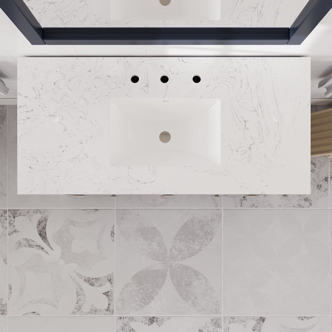 Artemis 42 in. Blue Single Sink Bath Vanity with Engineered Stone Top and Undermount Porcelain Sink
