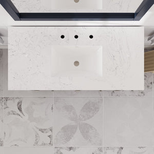 Artemis 42 in. Blue Single Sink Bath Vanity with Engineered Stone Top and Undermount Porcelain Sink