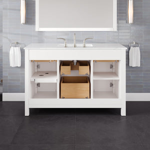 Artemis 48 in. White Single Sink Bath Vanity with Engineered Stone Top and Undermount Porcelain Sink