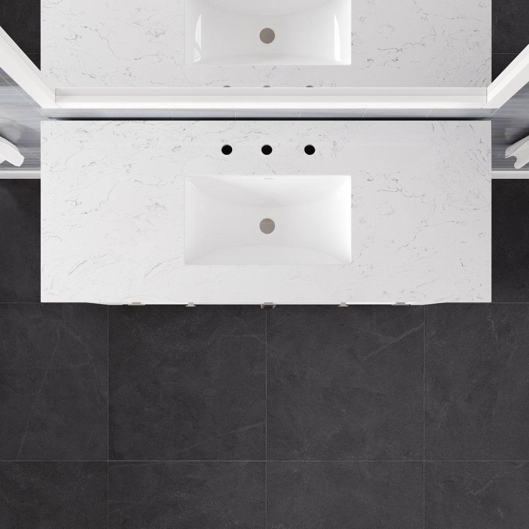 Artemis 48 in. White Single Sink Bath Vanity with Engineered Stone Top and Undermount Porcelain Sink