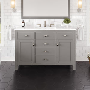 Artemis 48 in. Gray Single Sink Bath Vanity with Engineered Stone Top and Undermount Porcelain Sink