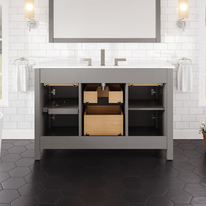 Artemis 48 in. Gray Single Sink Bath Vanity with Engineered Stone Top and Undermount Porcelain Sink