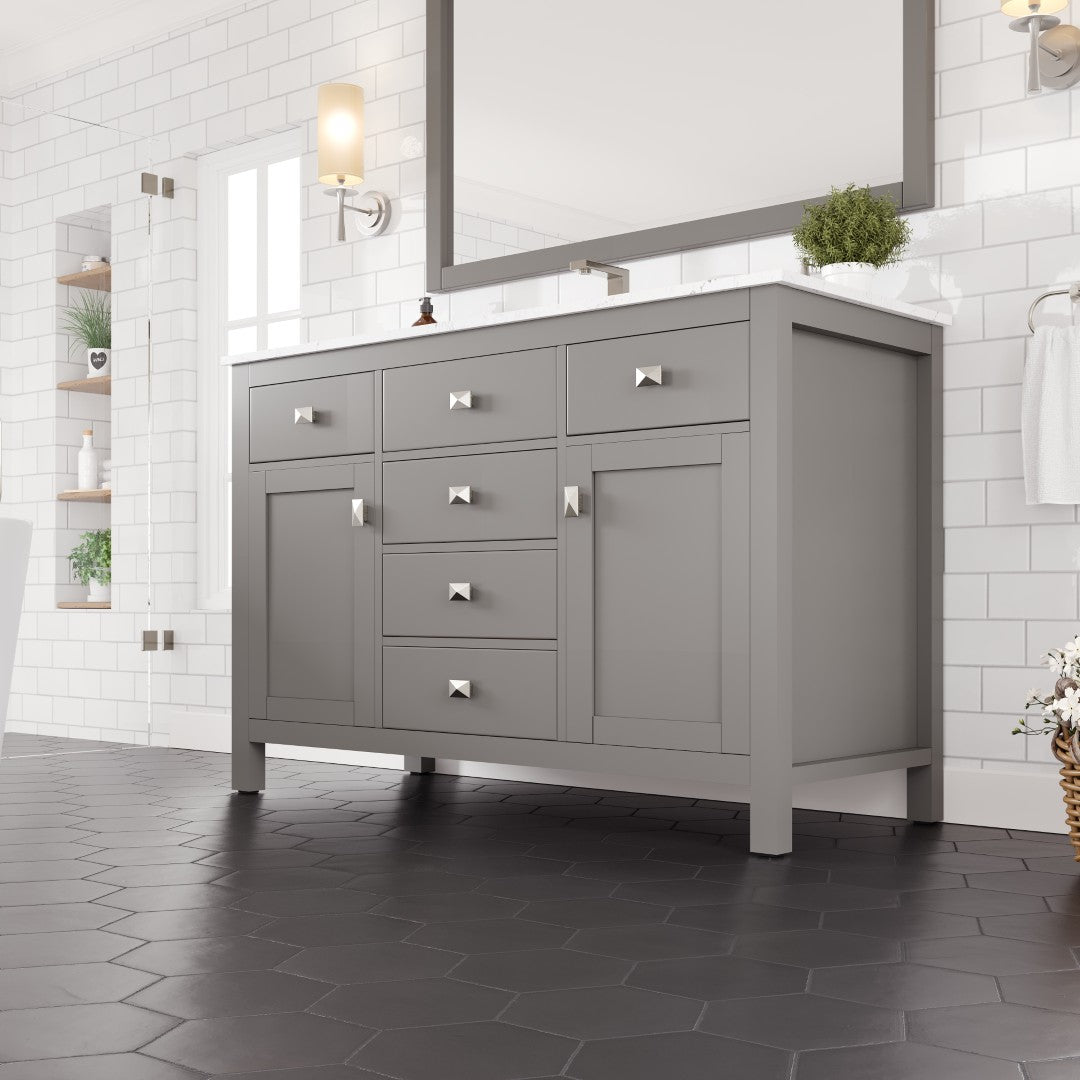 Artemis 48 in. Gray Single Sink Bath Vanity with Engineered Stone Top and Undermount Porcelain Sink