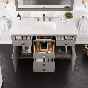 Artemis 48 in. Gray Single Sink Bath Vanity with Engineered Stone Top and Undermount Porcelain Sink