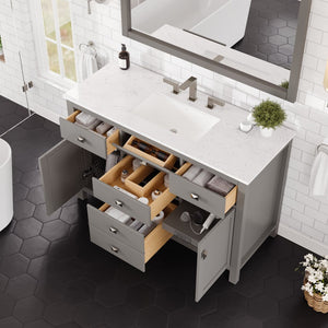 Artemis 48 in. Gray Single Sink Bath Vanity with Engineered Stone Top and Undermount Porcelain Sink