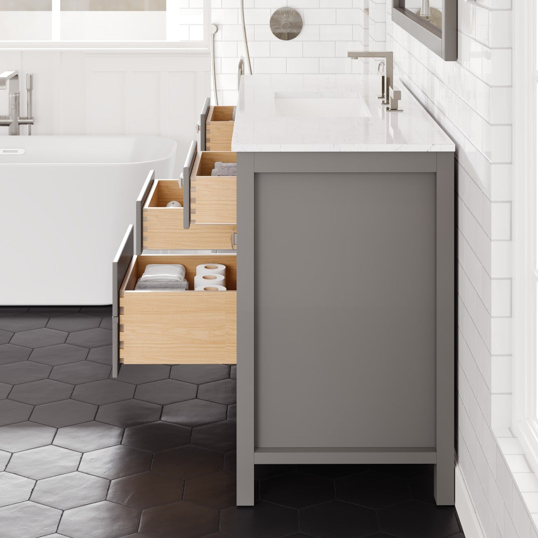 Artemis 48 in. Gray Single Sink Bath Vanity with Engineered Stone Top and Undermount Porcelain Sink