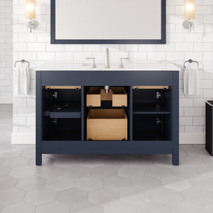 Artemis 48 in. Blue Single Sink Bath Vanity with Engineered Stone Top and Undermount Porcelain Sink