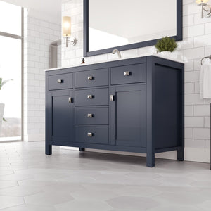 Artemis 48 in. Blue Single Sink Bath Vanity with Engineered Stone Top and Undermount Porcelain Sink