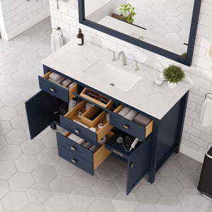 Artemis 48 in. Blue Single Sink Bath Vanity with Engineered Stone Top and Undermount Porcelain Sink