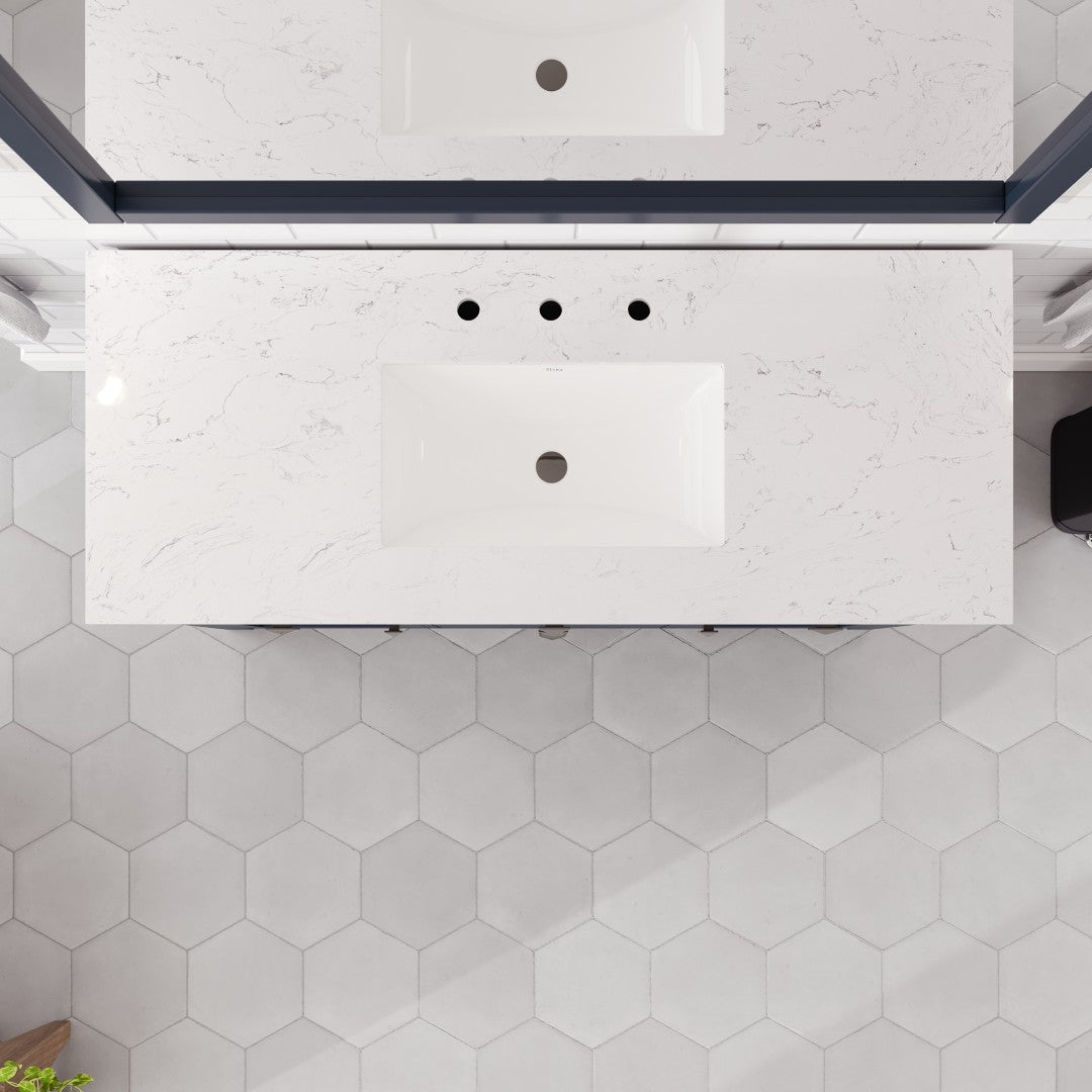 Artemis 48 in. Blue Single Sink Bath Vanity with Engineered Stone Top and Undermount Porcelain Sink