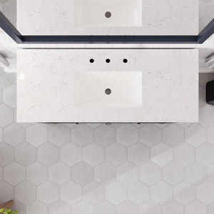 Artemis 48 in. Blue Single Sink Bath Vanity with Engineered Stone Top and Undermount Porcelain Sink
