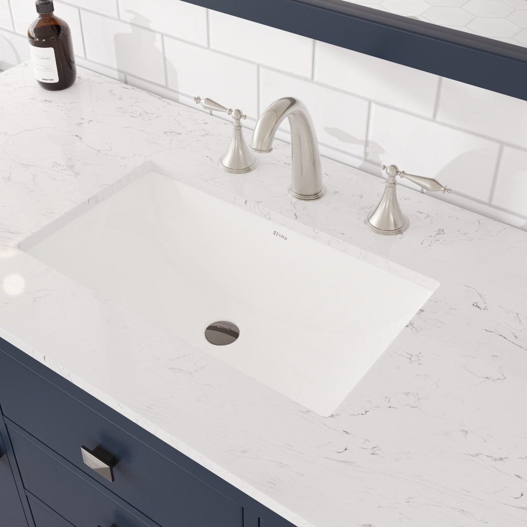 Artemis 48 in. Blue Single Sink Bath Vanity with Engineered Stone Top and Undermount Porcelain Sink