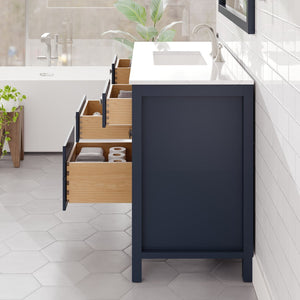 Artemis 48 in. Blue Single Sink Bath Vanity with Engineered Stone Top and Undermount Porcelain Sink
