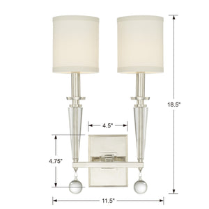 Paxton 2 Light Aged Brass Sconce 8102-AG