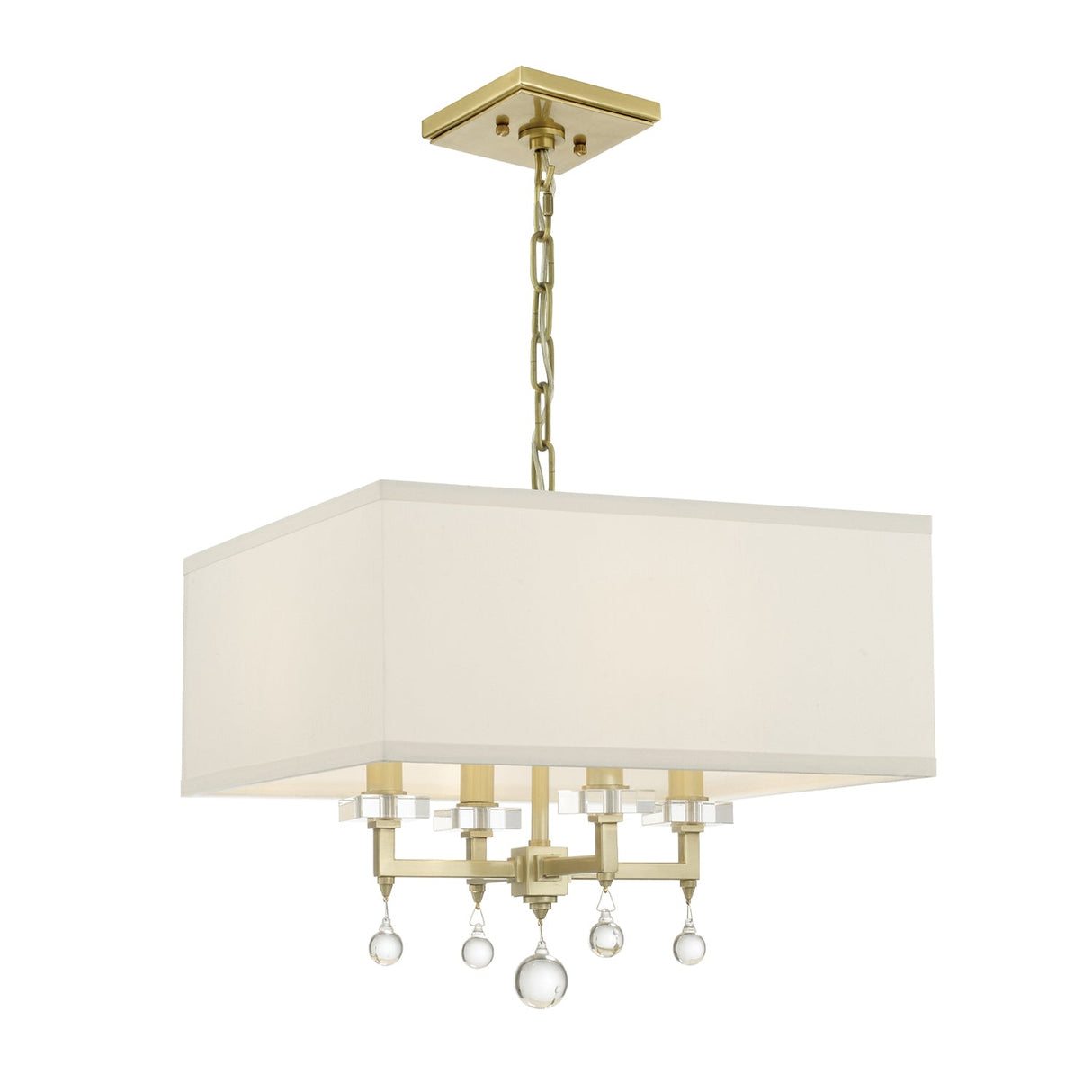 Paxton 4 Light Aged Brass Mini Chandelier 8105-AG